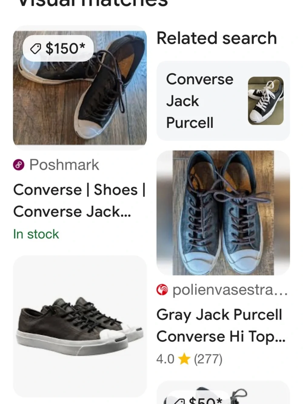 Converse Jack Purcell Black Leather Low-Top Sneakers with White Toe Caps - Picture 5 of 5